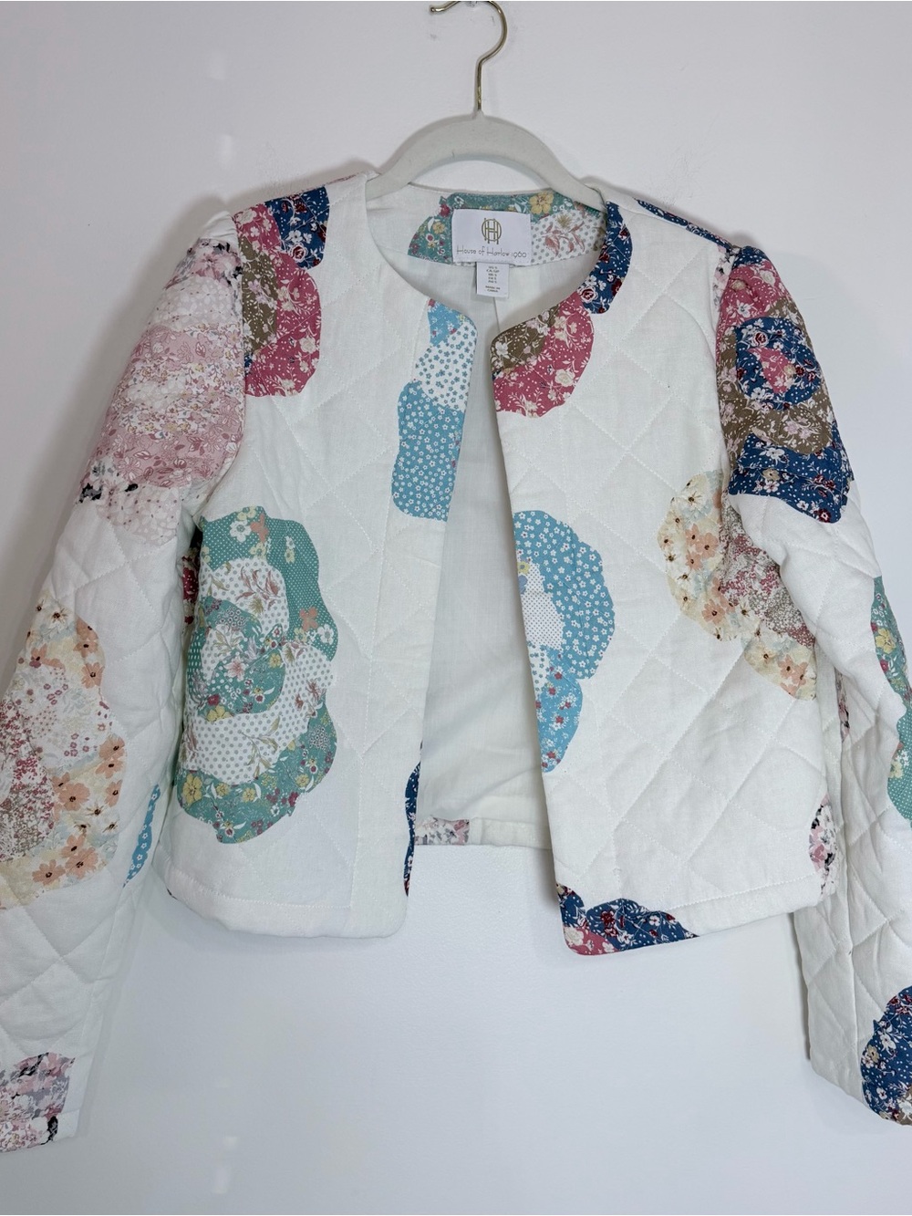 House of Harlow 1960 Floral Patchwork Quilted Bomber Jacket Cottagecore Small - Picture 2 of 11